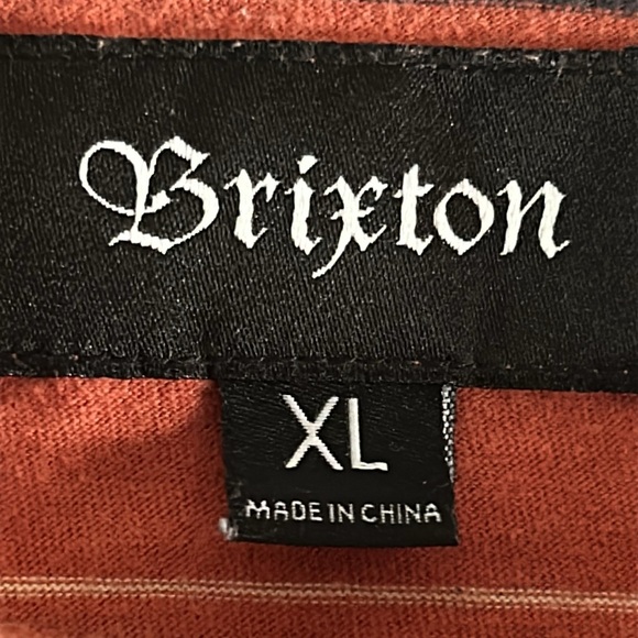 Brixton Rust Striped Tee Size XL - Picture 8 of 8